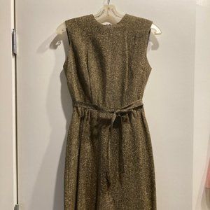 1960s vintage gold dress - size 0/2